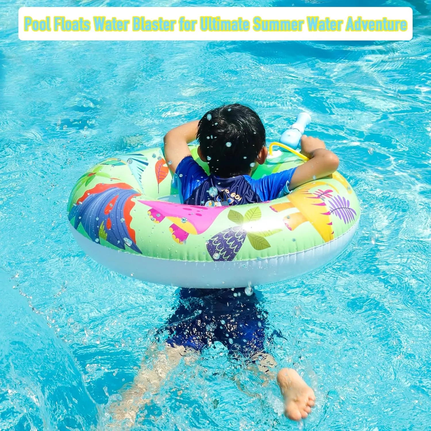Pool Party Set - Parentswell Inflatable Pool Float Swimming Rings, Pool Tubes with Water Guns and Beach Ball, Pool Party Favors for Summer Pool and Beach Fun