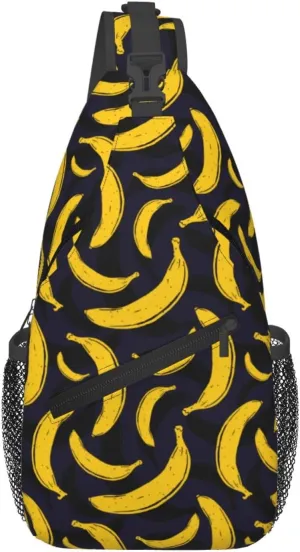 Pop Art Banana Sling Bag For Women Men Fashion Fruits Print Backpack Crossbody Shoulder Bag Sling Backpack Chest Bag Travel Hiking Casual Sport Daypack