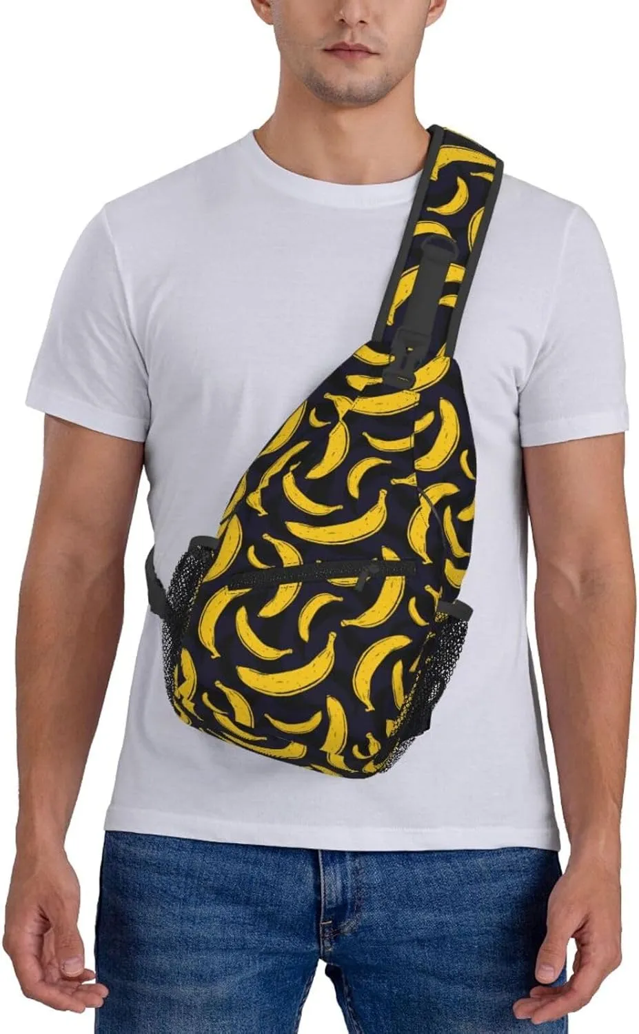 Pop Art Banana Sling Bag For Women Men Fashion Fruits Print Backpack Crossbody Shoulder Bag Sling Backpack Chest Bag Travel Hiking Casual Sport Daypack