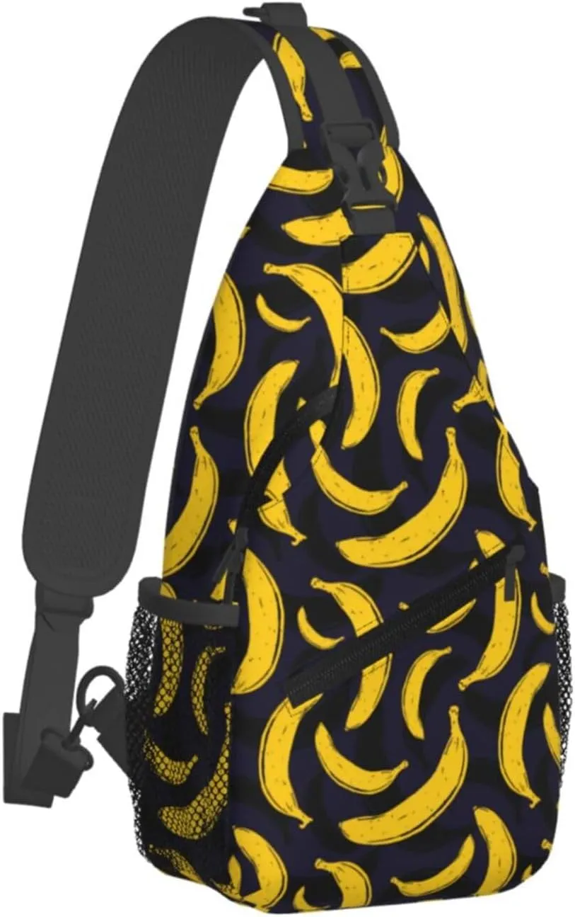 Pop Art Banana Sling Bag For Women Men Fashion Fruits Print Backpack Crossbody Shoulder Bag Sling Backpack Chest Bag Travel Hiking Casual Sport Daypack