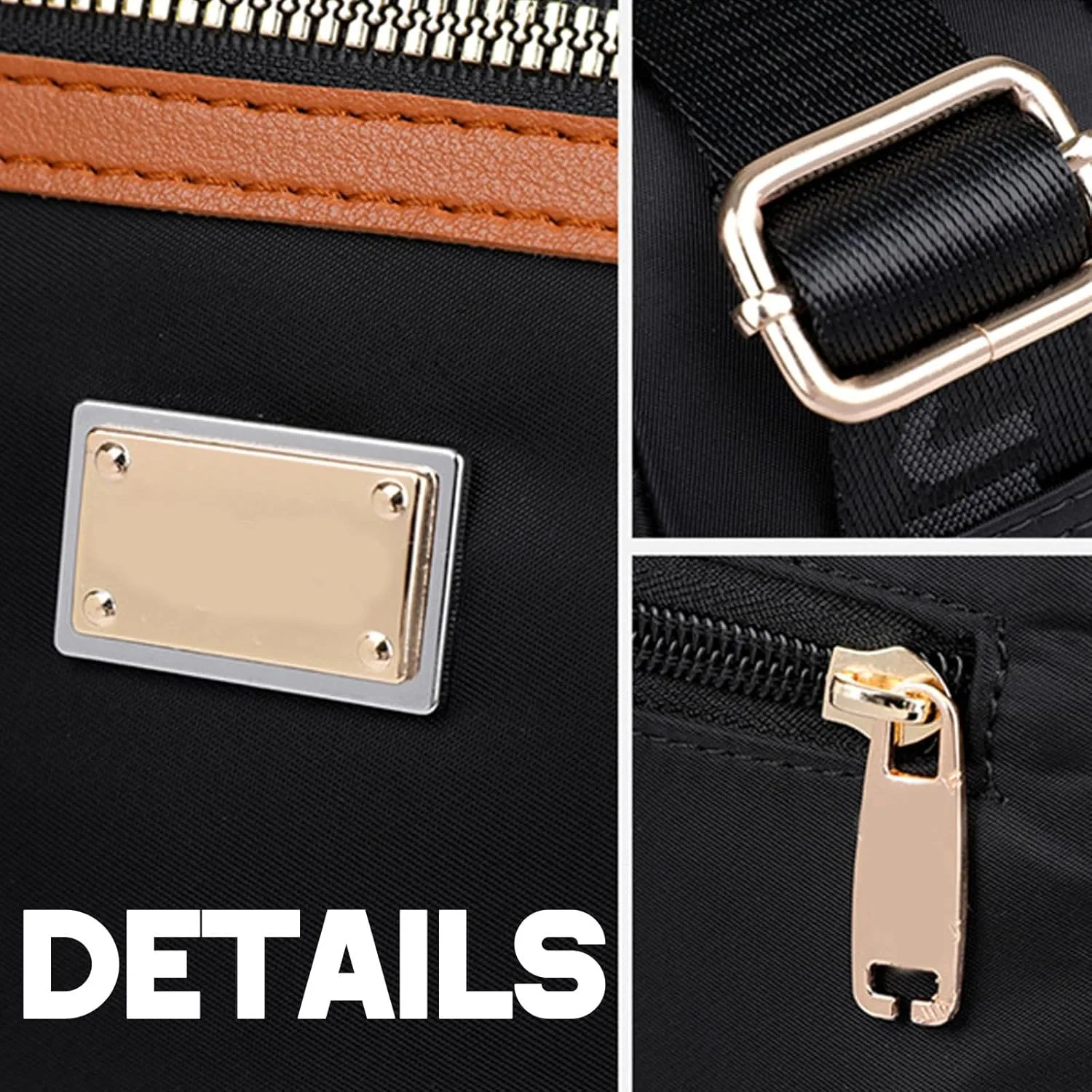Popularate Nylon Crossbody Bag, Popularate Waterproof Nylon Crossbody Bag, Lightweight Multi-layer Shoulder Bags