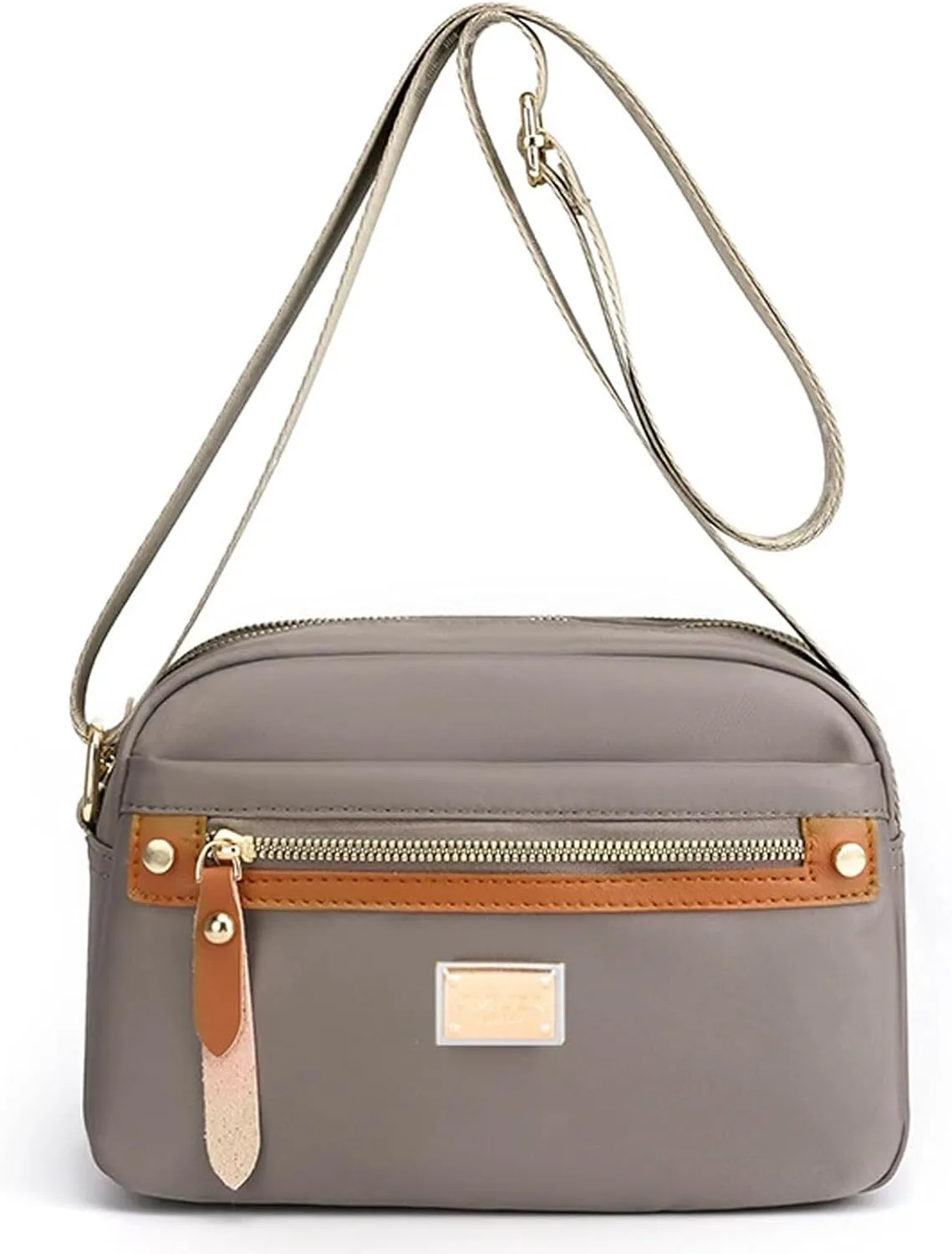 Popularate Nylon Crossbody Bag, Popularate Waterproof Nylon Crossbody Bag, Lightweight Multi-layer Shoulder Bags
