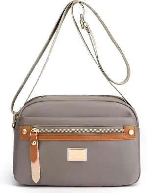 Popularate Nylon Crossbody Bag, Popularate Waterproof Nylon Crossbody Bag, Lightweight Multi-layer Shoulder Bags