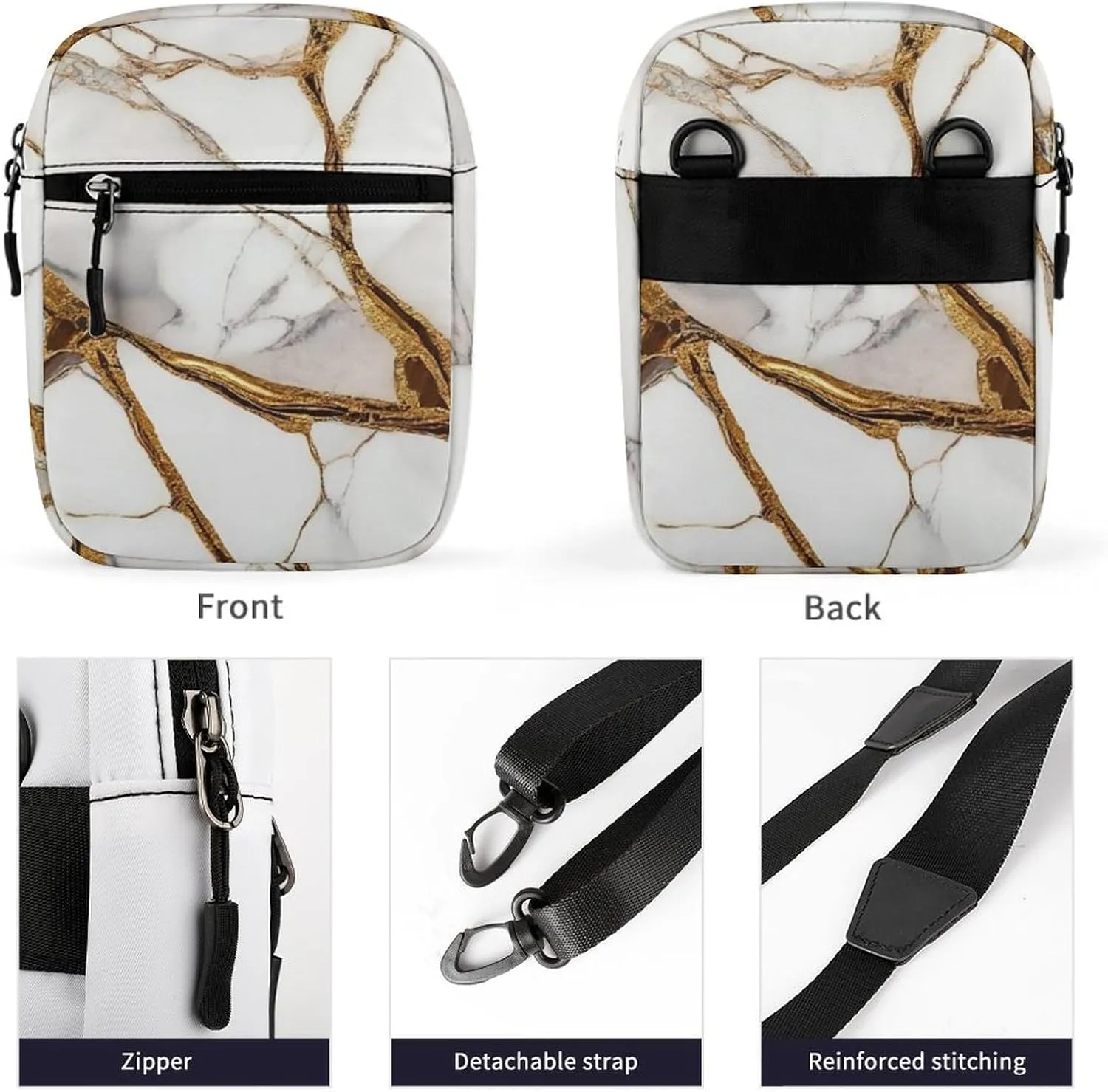 Portable Crossbody Shoulder Bag for Women, Travel Mini Pouch Waterproof Casual Zipper Cell Phone Purse
