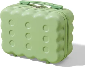 Portable Makeup Travel Case Mini Suitcase with Elastic Band Hard Shell Make Up Case Small Travel Cosmetic Case Hand Luggage for Women Light Green
