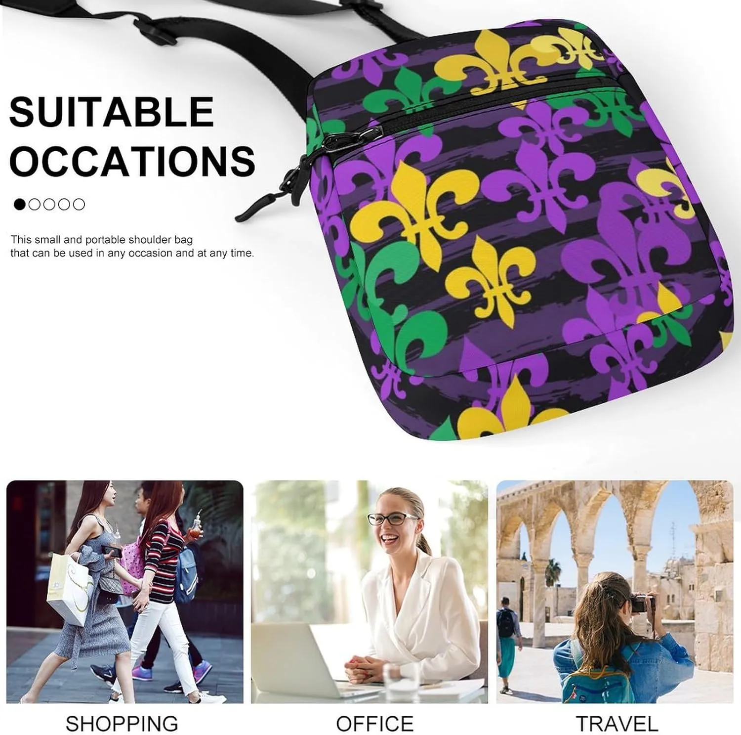 Portable Small Crossbody Bag for Women Men, Casual Mini Cell-phone Pouch Travel Shoulder Bag