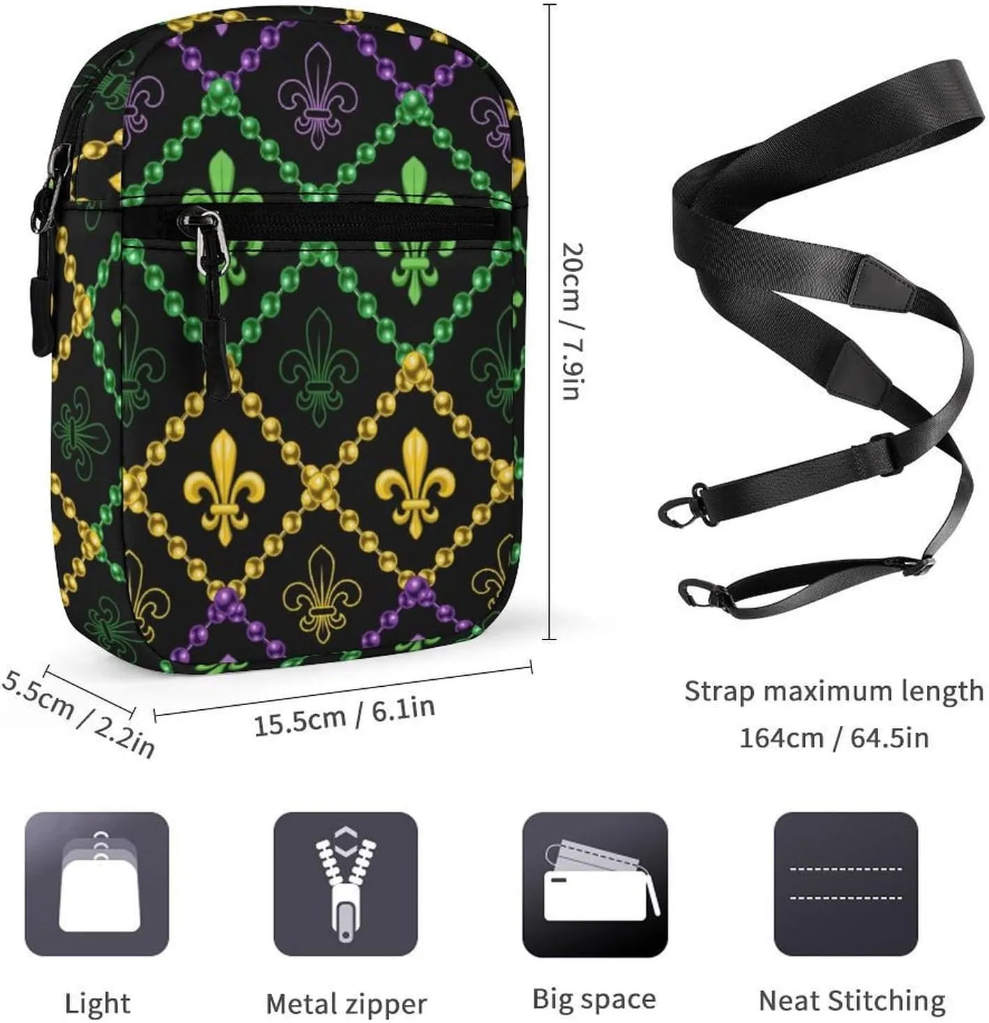 Portable Small Crossbody Bag for Women Men, Casual Mini Cell-phone Pouch Travel Shoulder Bag