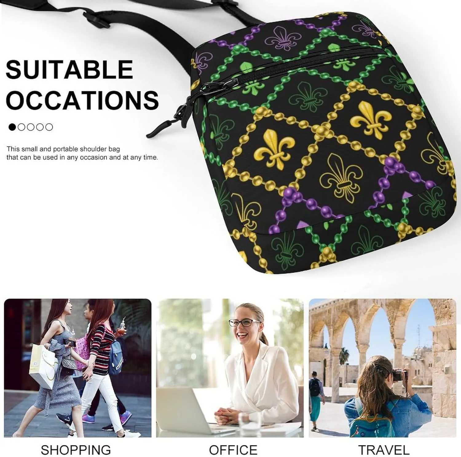 Portable Small Crossbody Bag for Women Men, Casual Mini Cell-phone Pouch Travel Shoulder Bag