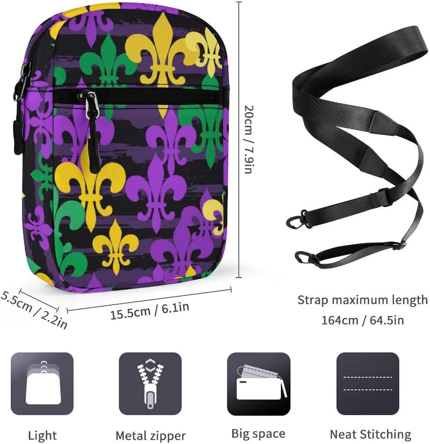 Portable Small Crossbody Bag for Women Men, Casual Mini Cell-phone Pouch Travel Shoulder Bag