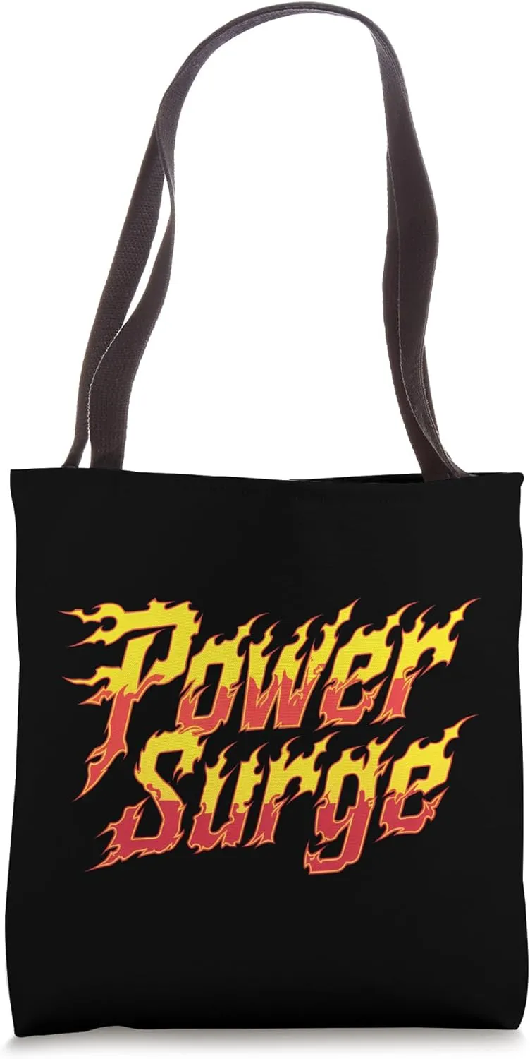Power Surge Gym Flames Inspirational Firefighter Fireman Tote Bag
