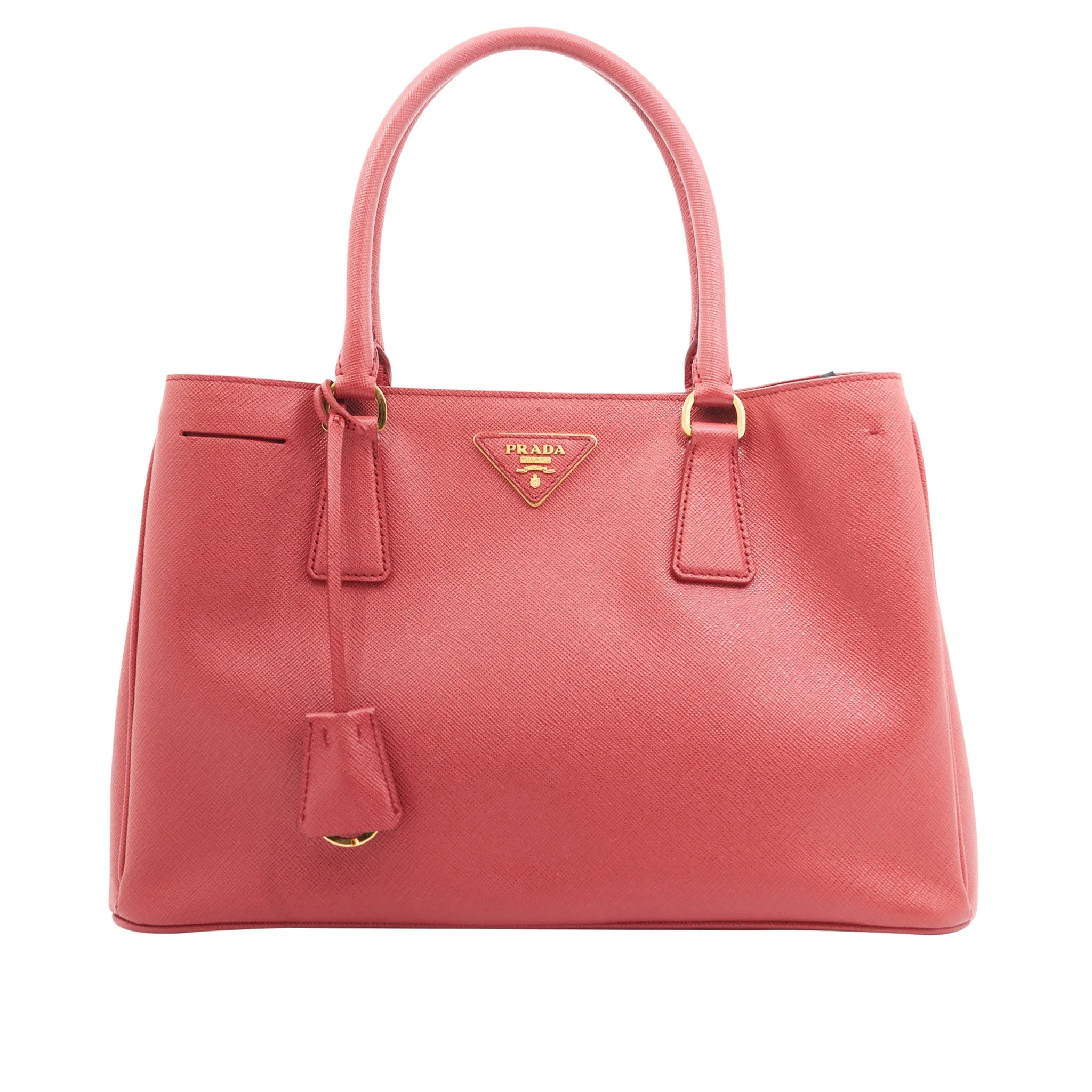 Prada Leather Saffiano Galleria Tote Bag in Red