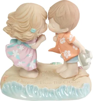 Precious Moments Our Love is Deeper Than The Ocean Bisque Porcelain Figurine 183001, Multicolor