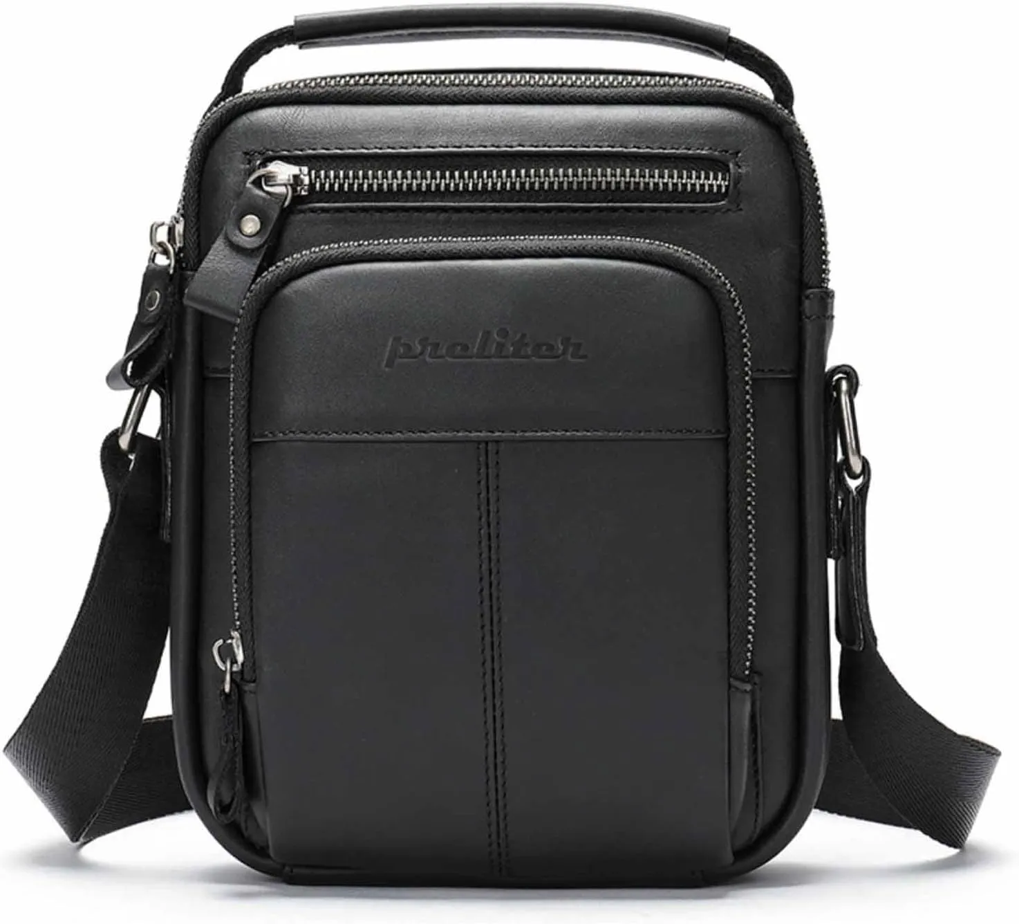 Premium Crossbody Bag Men, Stylish Mens Black Leather Crossbody Bag, Spacious and Sturdy Mens Bags Crossbody Ideal for Business Outdoor Activities