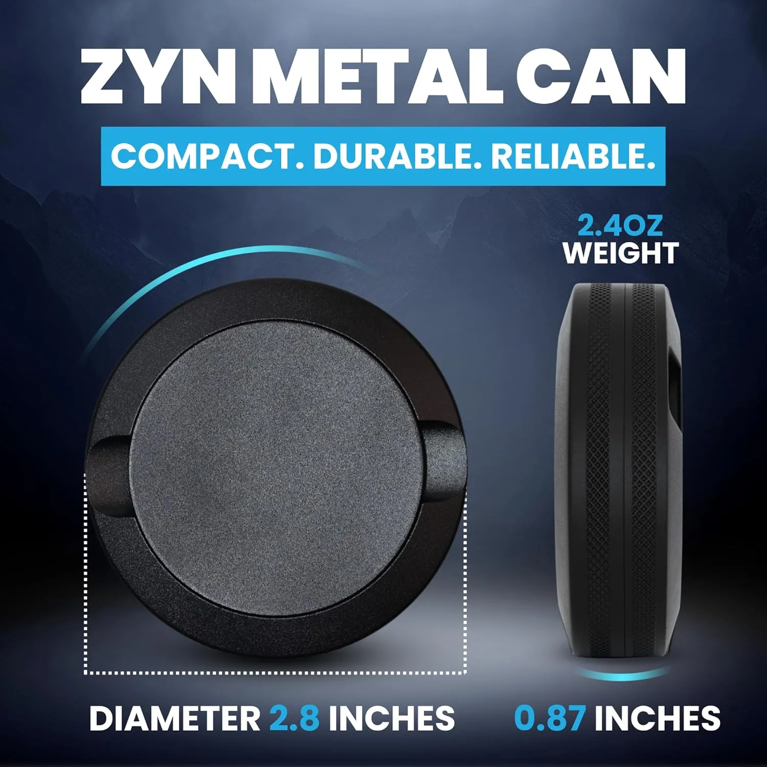 Premium Zyn Metal Can | Zyn Holder | Metal Zyn Container | Moisture & Odor Proof Container | Aluminum Zyn Can & Organizer | Dip Can | Zyn Tin | Zyn Gifts for Men | The Phantom
