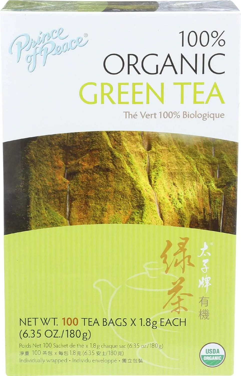 Prince of Peace Organic Green Tea 100 Tea Bags - 2 pack