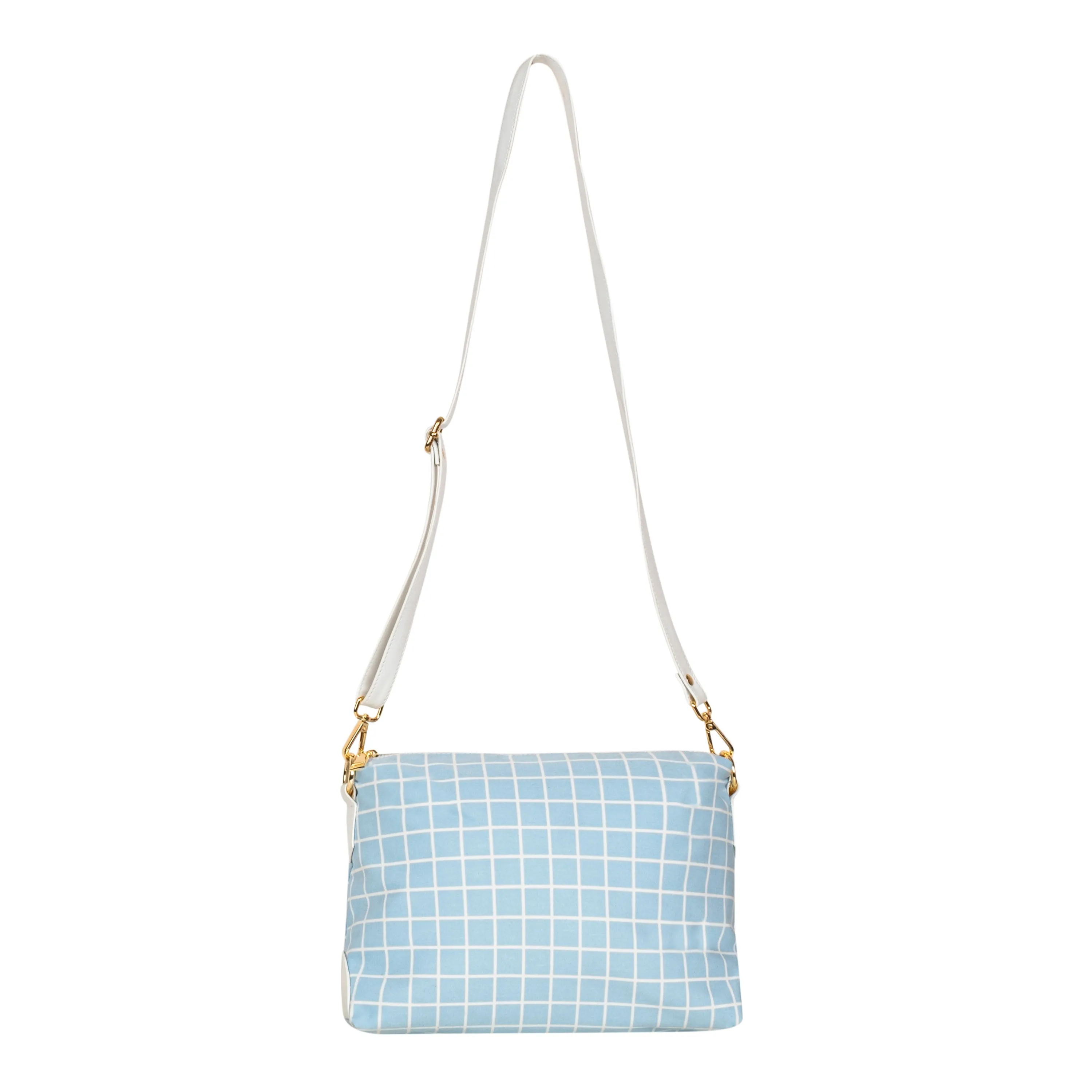 Printed Sling Bag Blue-Check
