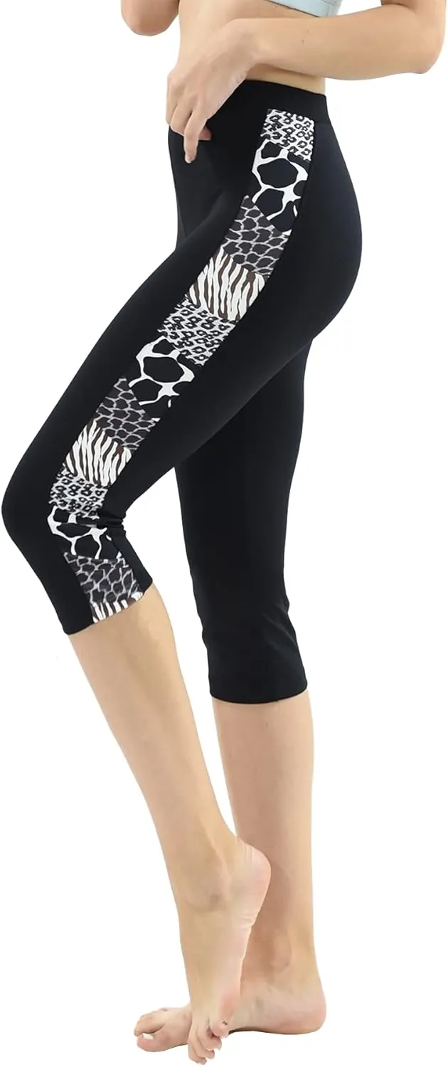 Private Island Sports Women UPF 50  Capri Leggings Swimsuit Pants Beach Bathing Swim Rash Guard Bottom (RLCP)