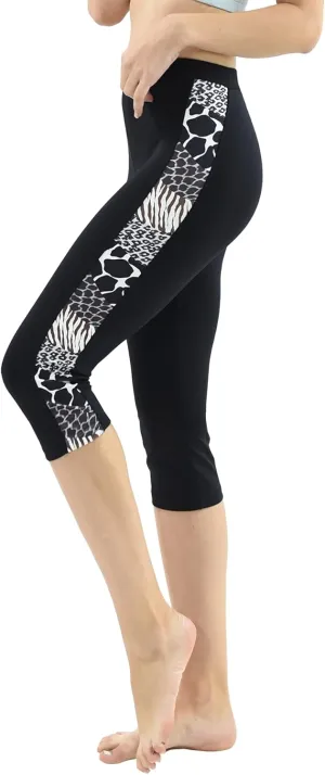 Private Island Sports Women UPF 50  Capri Leggings Swimsuit Pants Beach Bathing Swim Rash Guard Bottom (RLCP)