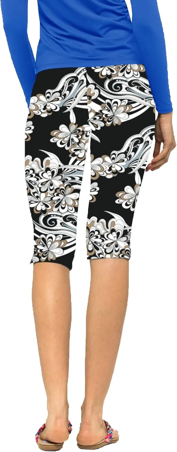 Private Island Women UPF 50  Beach Board Shorts Pants Swimsuit Bathing Swim Rash Guard Yoga Bottom (RSP)