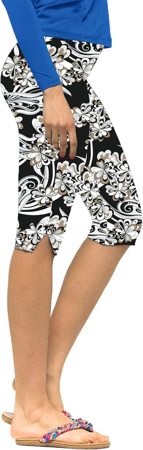 Private Island Women UPF 50  Beach Board Shorts Pants Swimsuit Bathing Swim Rash Guard Yoga Bottom (RSP)