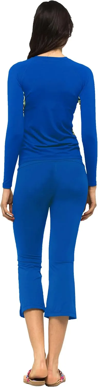 Private Island Women UPF50  Capri Bootcut Leggings Rash Guard Pants Beach Swimsuit Bathing Swim Bottom (YCP)