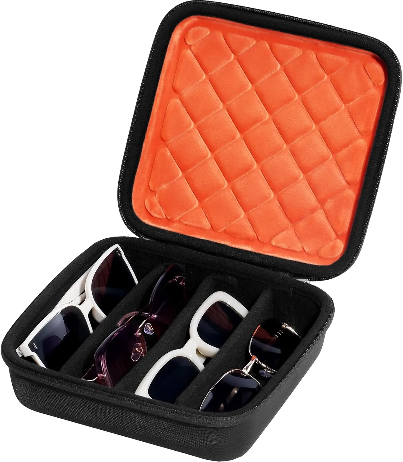 ProCase Hard Shell Travel Sunglasses Organizer, Portable Multiple Glasses Case for Travelling with Adjustable Dividers