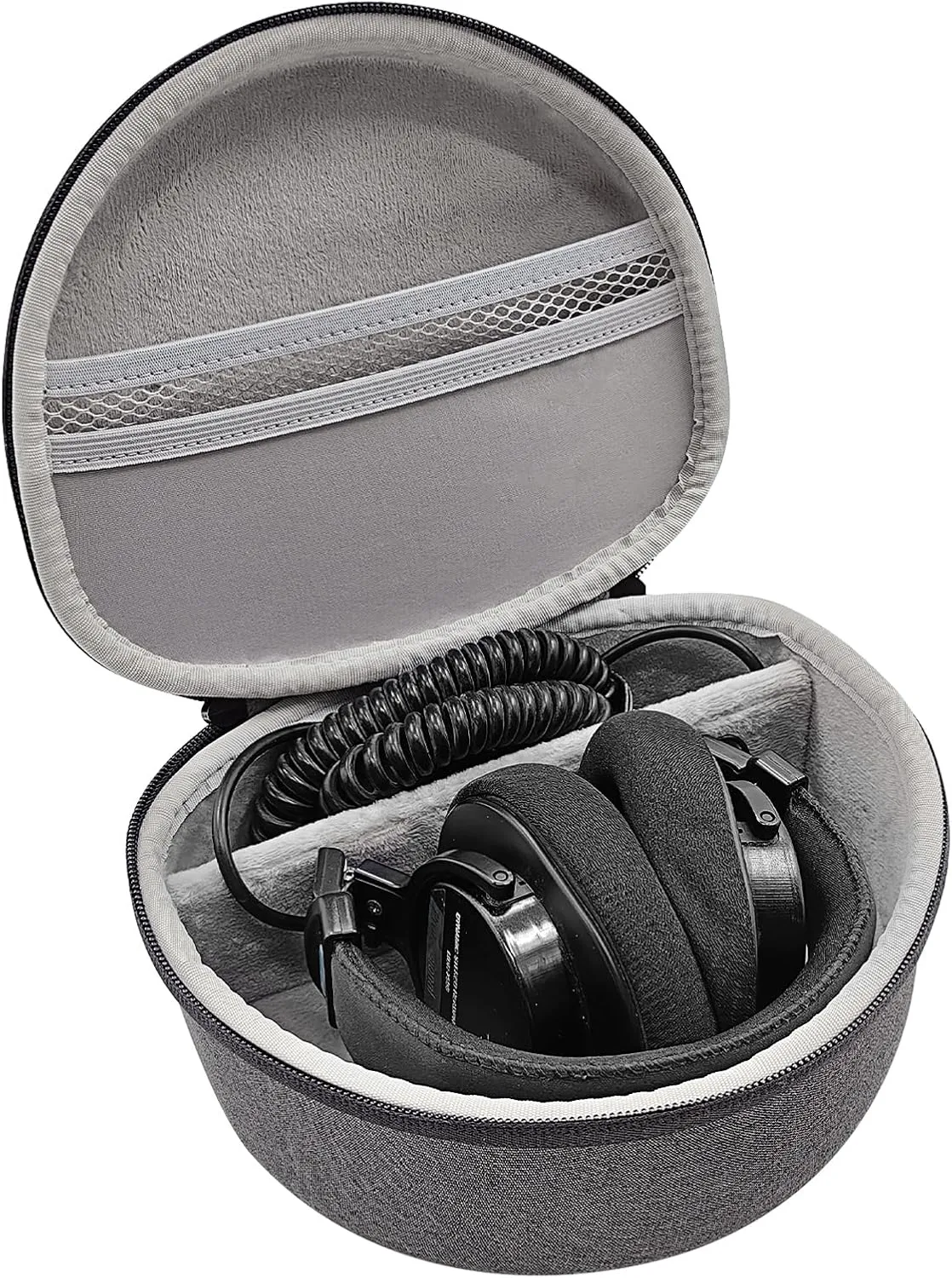 Professional Monitor Headphone Case - Compatible with Sony MDR7506 WH-1000XM4 and More Dark Grey Ant Pattern Shell with Light Grey Velvet Interior