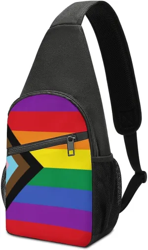Progress Pride LGBT Gay Pride Unisex Chest Bag