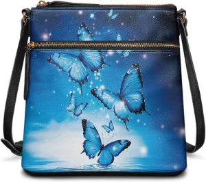 PU Crossbody Bags for Women Large Multiple Pockets Bag Fashion Sling Hobo Bag with Zipper for Working Shopping