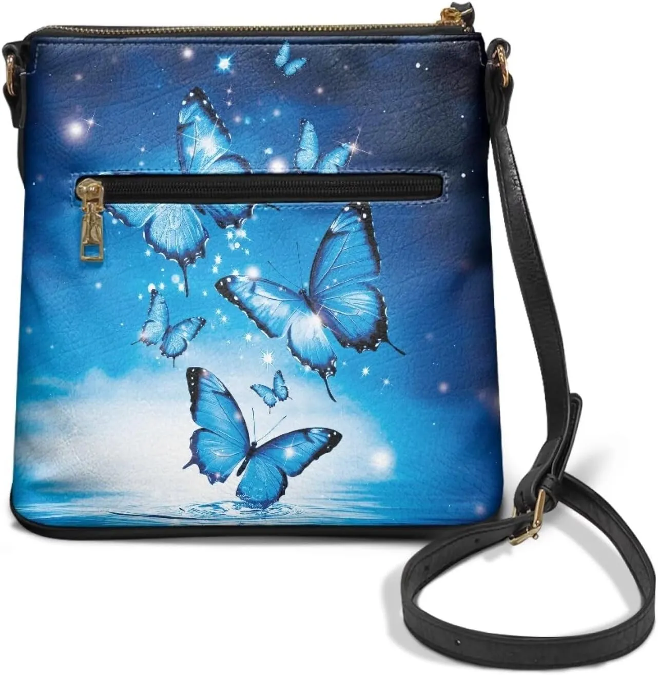 PU Crossbody Bags for Women Large Multiple Pockets Bag Fashion Sling Hobo Bag with Zipper for Working Shopping