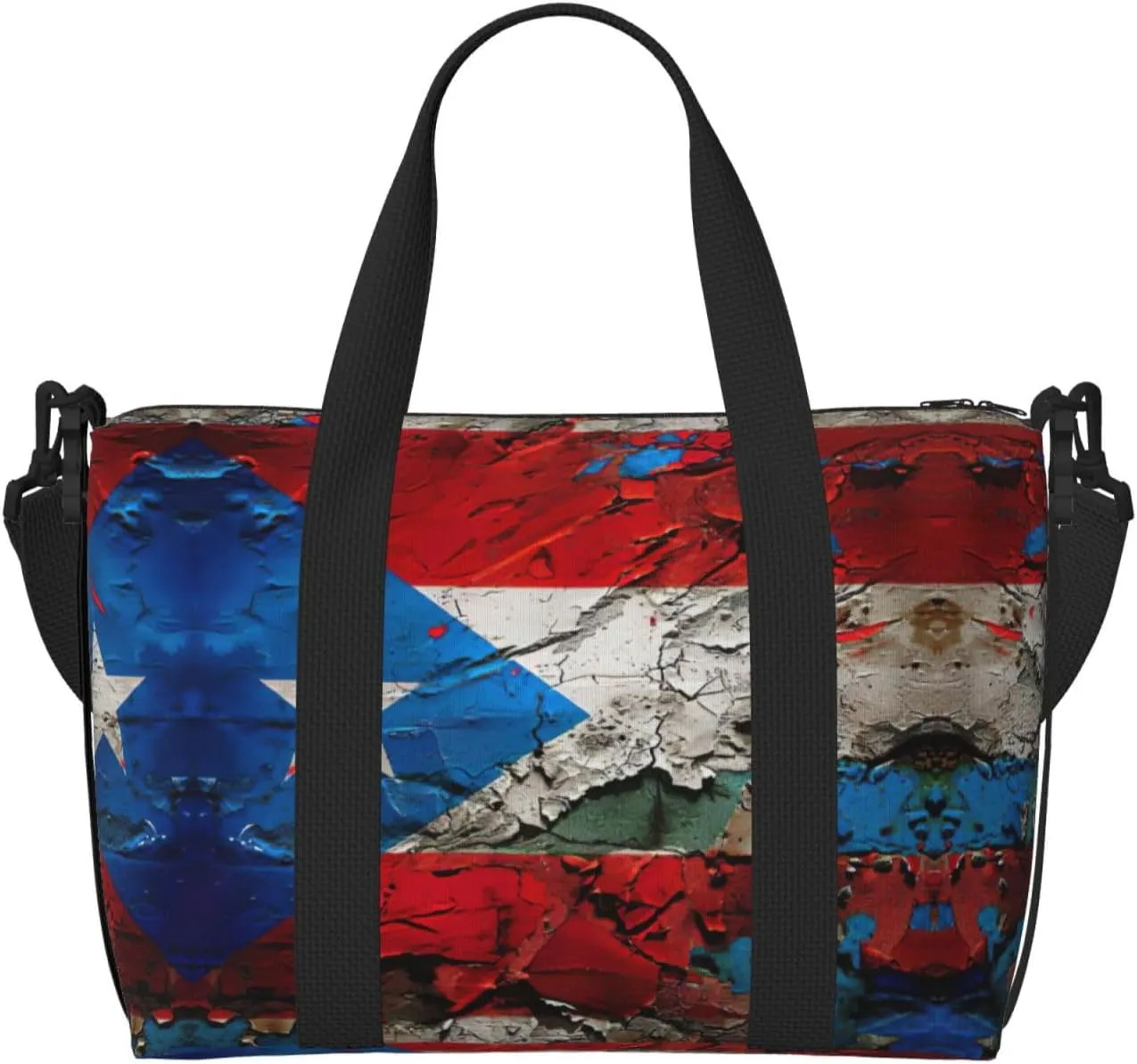Puerto Rico Wallpaper Flag Print Versatile Travel Gym Carry Bag,Ideal For Business,Sports,Weekend Stays