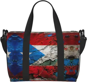 Puerto Rico Wallpaper Flag Print Versatile Travel Gym Carry Bag,Ideal For Business,Sports,Weekend Stays