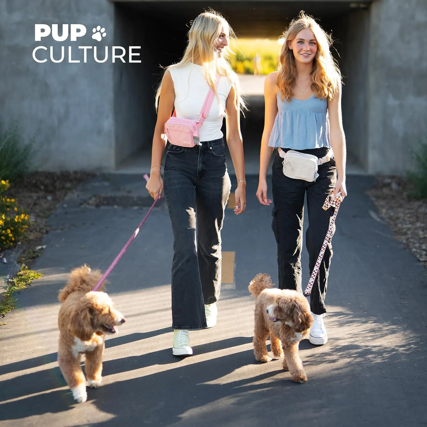 Pup Culture Cross Body Dog Training Treat Pouch | Removable for Anytime Puppy Training | Built-in Poop Bag Dispenser & Used Bag Holder | Stylish - Navy