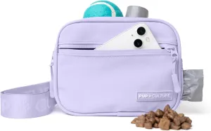 Pup Culture Cross Body Dog Training Treat Pouch | Removable Pouch With Built-in Poop Bag Dispenser & Used Bag Holder | Stylish Puppy Training Accessory - Lavender