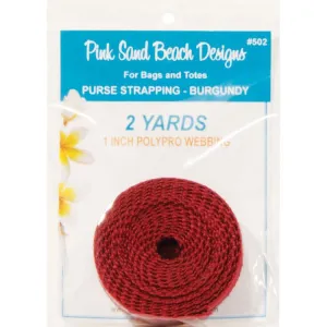 Purse Strapping 1 Inch Polypro Webbing 2yd Burgundy Red Pink Sand Beach Designs