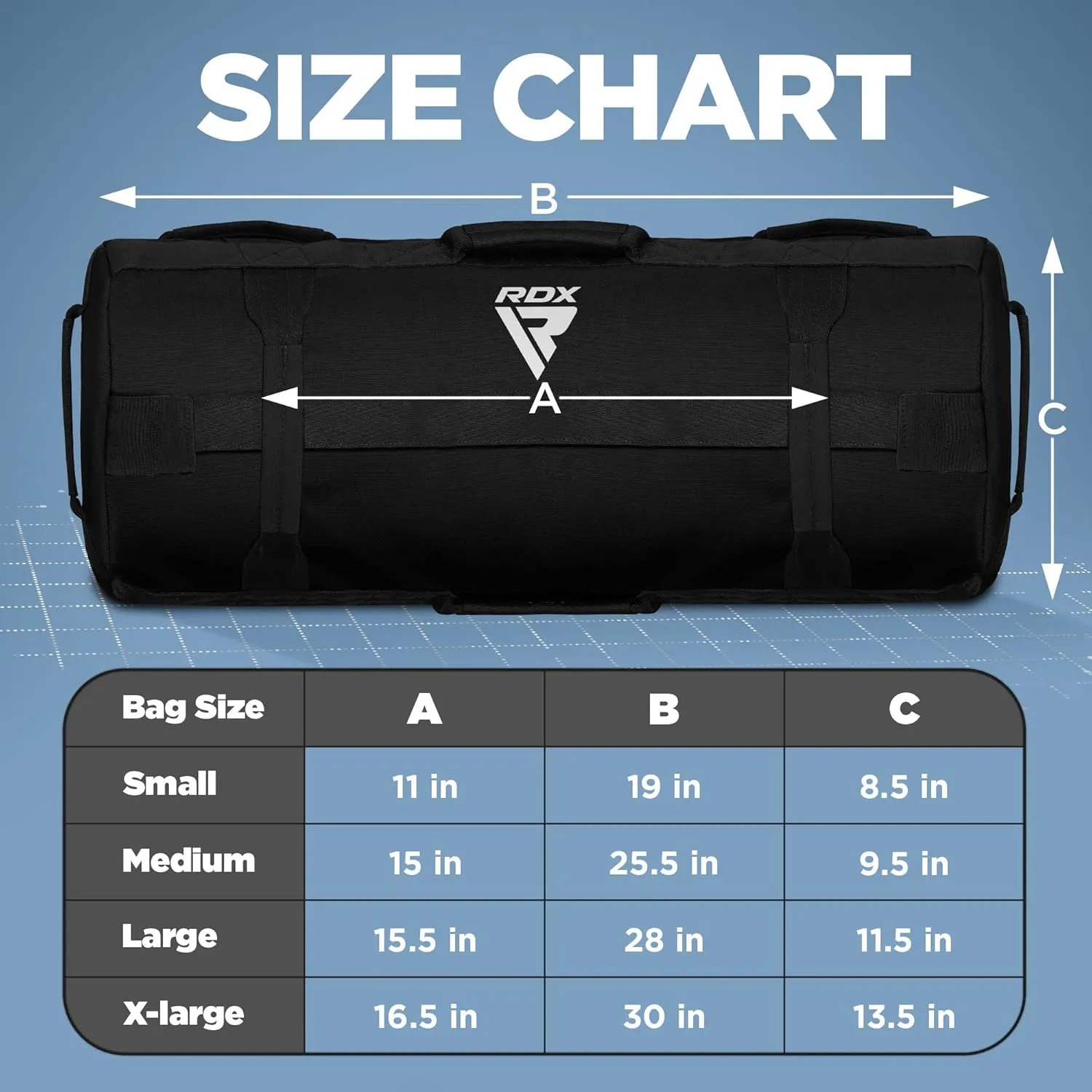 RDX Sandbag for Fitness Weights Training, Unfilled Power Bags with Handles, 5-200 LBs Adjustable Weighted Slam Bag for Strength Powerlifting Running Heavy Workout Home Gym Exercise, Sold AS UNFILLED