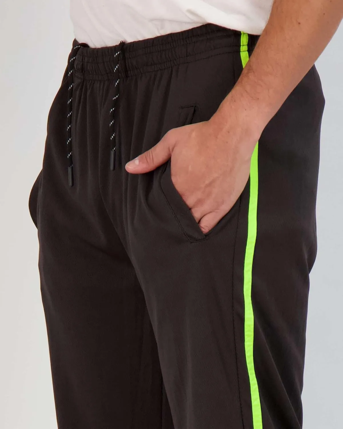 Real Essentials 3 Pack: Men's Mesh Athletic Gym Workout Lounge Open Bottom Sweatpants with Pockets (Available in Big & Tall)