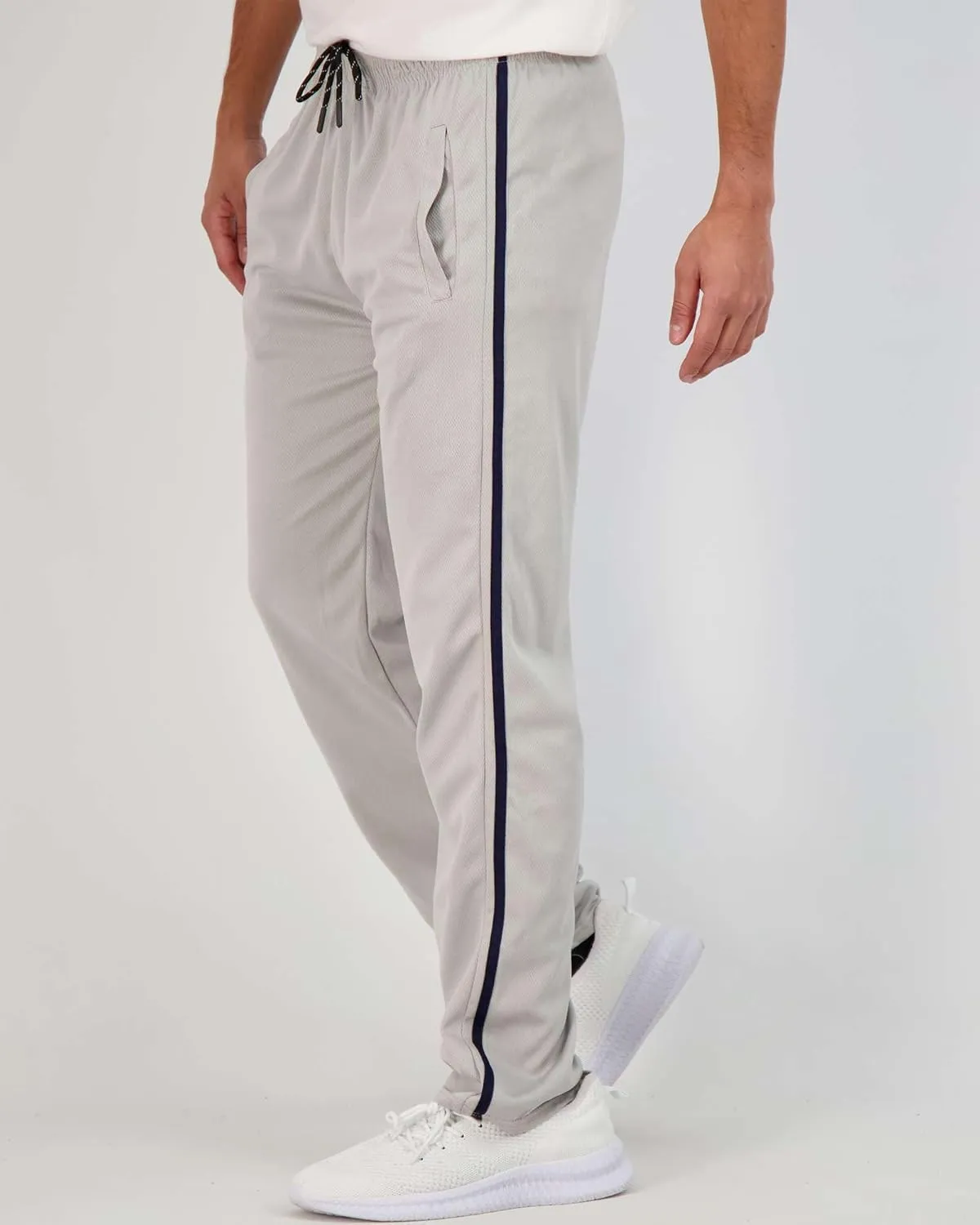 Real Essentials 3 Pack: Men's Mesh Athletic Gym Workout Lounge Open Bottom Sweatpants with Pockets (Available in Big & Tall)