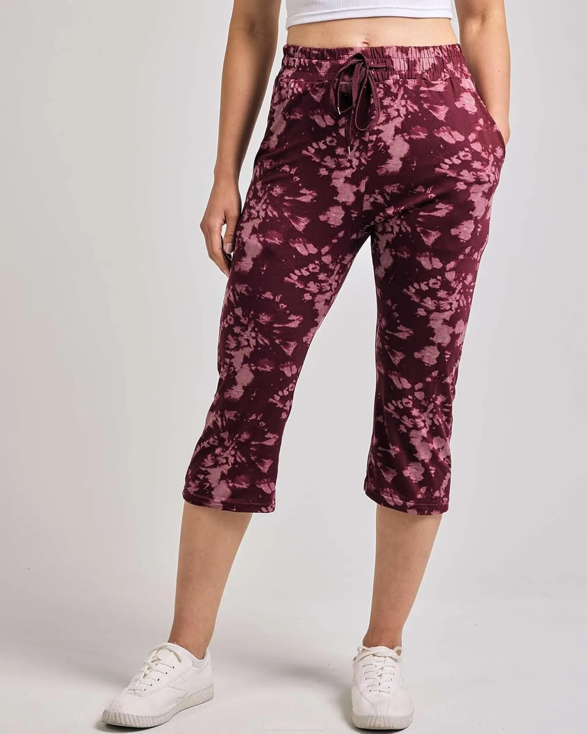 Real Essentials 3-Pack: Women's Capri Open Bottom Soft Sweatpants with Drawstring (Available in Plus Size)