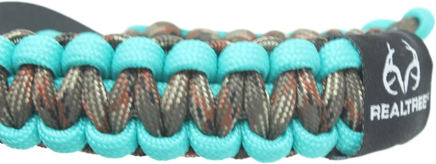 Realtree® Paracord Archery Bow Wrist Sling - 100% Full Grain Leather 550 Paracord