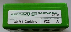 Redding Reloading Three Die Set (Straight Wall Cases) 30 M1 Carbine Three Die Set
