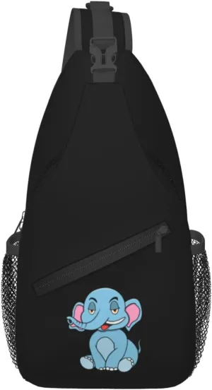 Relaxing Elephants Crossbody Bags For Women Men Chest Backpack Gym Shoulder Bag Travel Outdoor Sports Casual Crossbody Bags