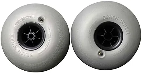 Replacement Beach Balloon Wheels for 22mm axle, Gray, Sand Tires for Kayak Carts, Canoe Trolley