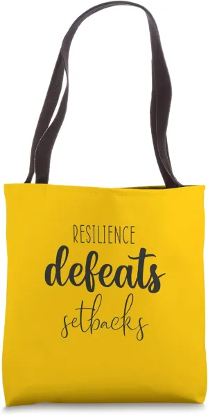 Resilience Defeats Setbacks, Gym, Hustle, Success Motivation Tote Bag