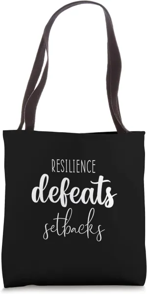 Resilience Defeats Setbacks, Gym, Hustle, Success Motivation Tote Bag