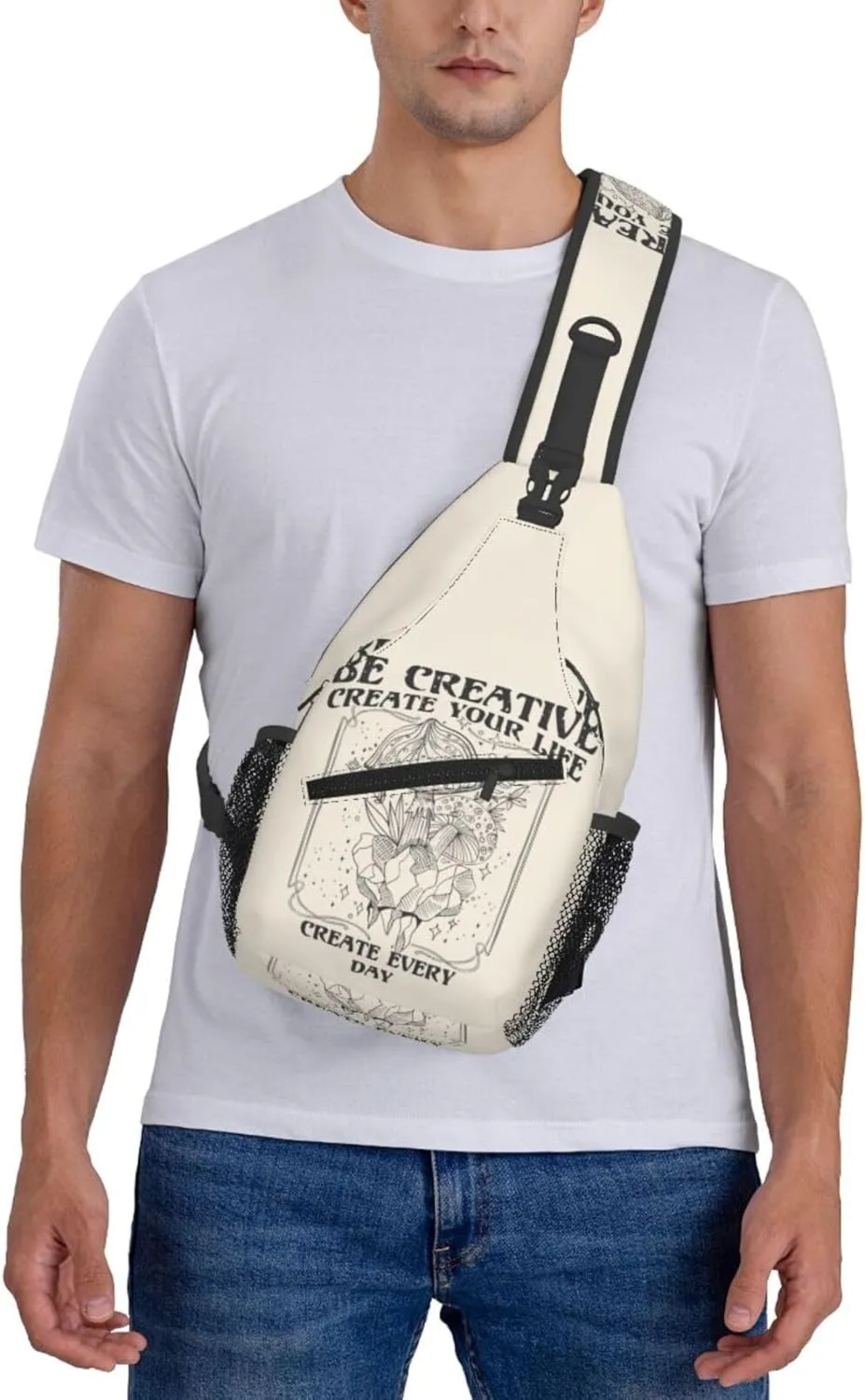 Retro Mushroom Creative Your Life Chest Sling Bag Crossbody Shoulder Backpack Bag Gym Cycling Daypack Travel Hiking Cross Bag