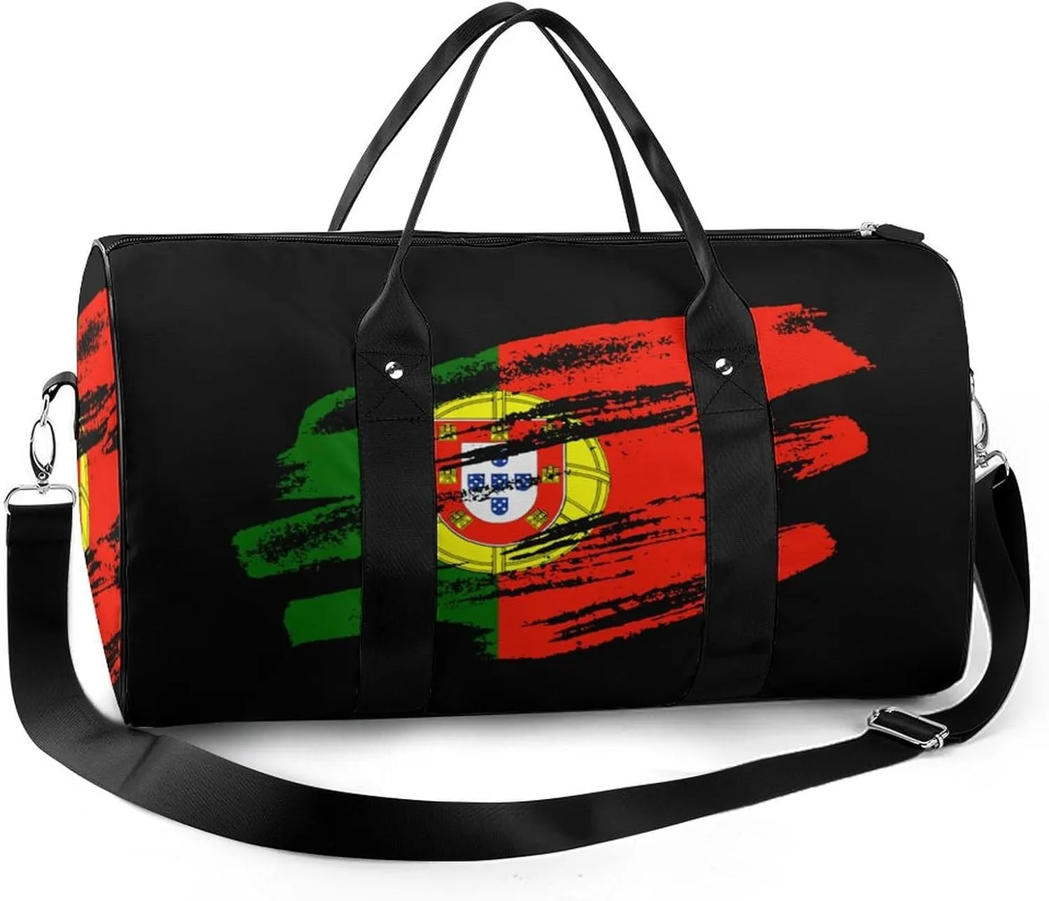 Retro Portugal Flag Travel Duffel Bag Weekender Carry On Tote Bag Large Capacity Overnight Bag, style