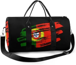 Retro Portugal Flag Travel Duffel Bag Weekender Carry On Tote Bag Large Capacity Overnight Bag, style