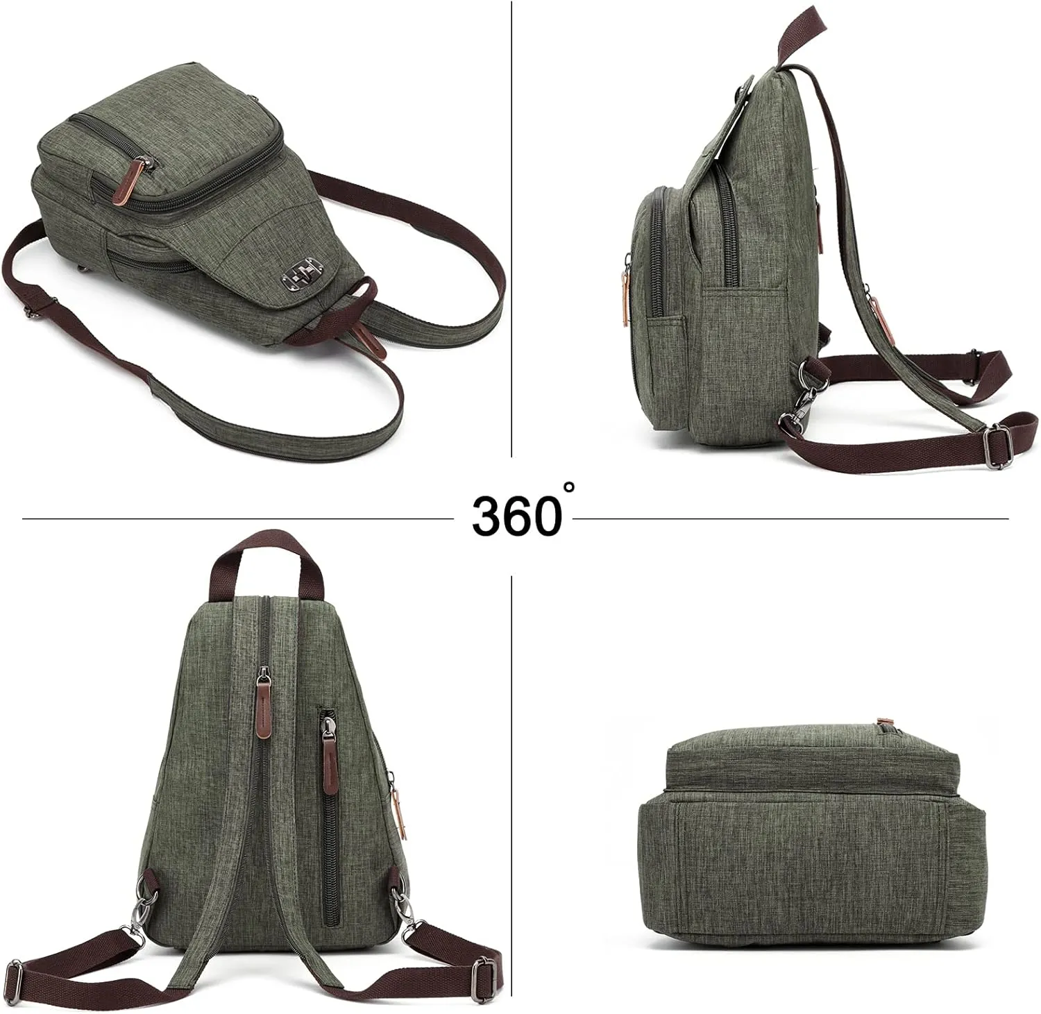 Retro Sling Chest Backpack Multipurpose Crossbody Shoulder Bag