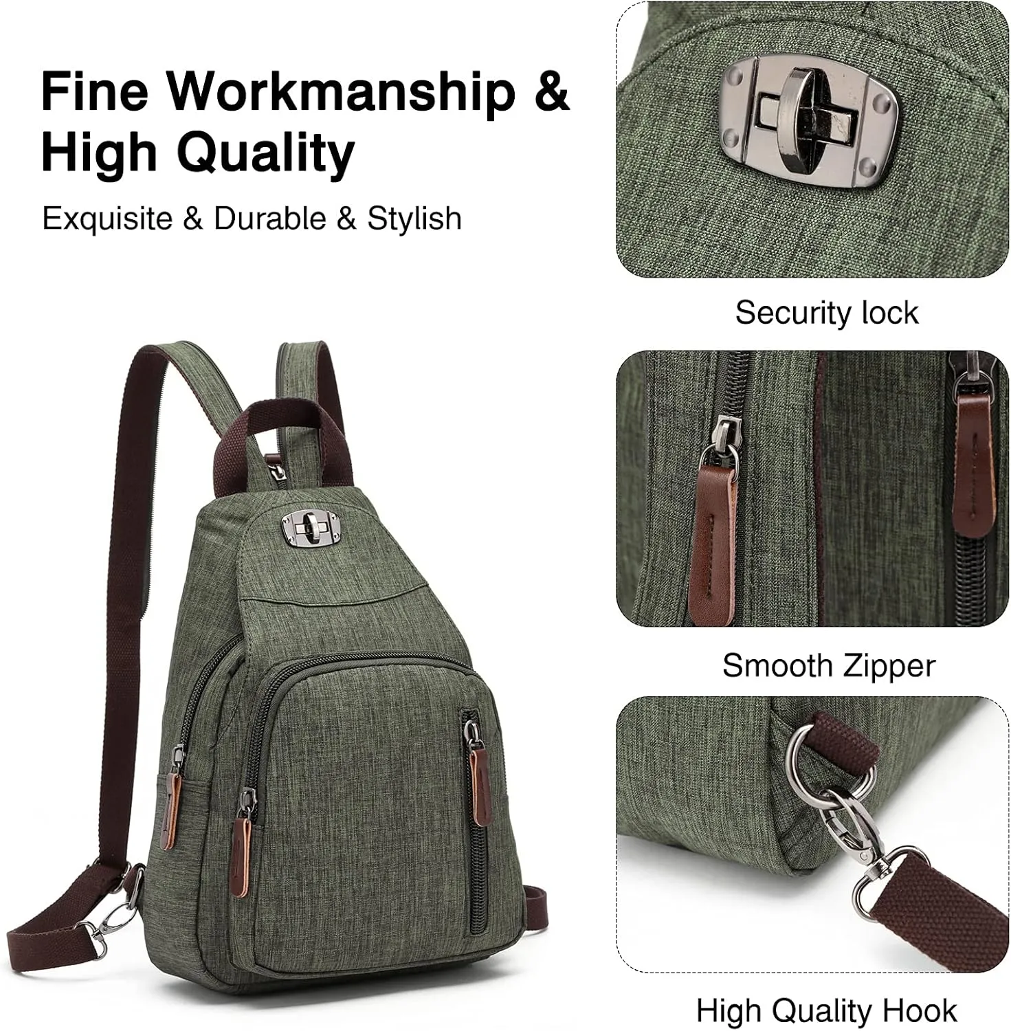 Retro Sling Chest Backpack Multipurpose Crossbody Shoulder Bag